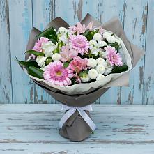 Букет цветов из:  Герберы, Альстромерии и Хризантемы в Федино