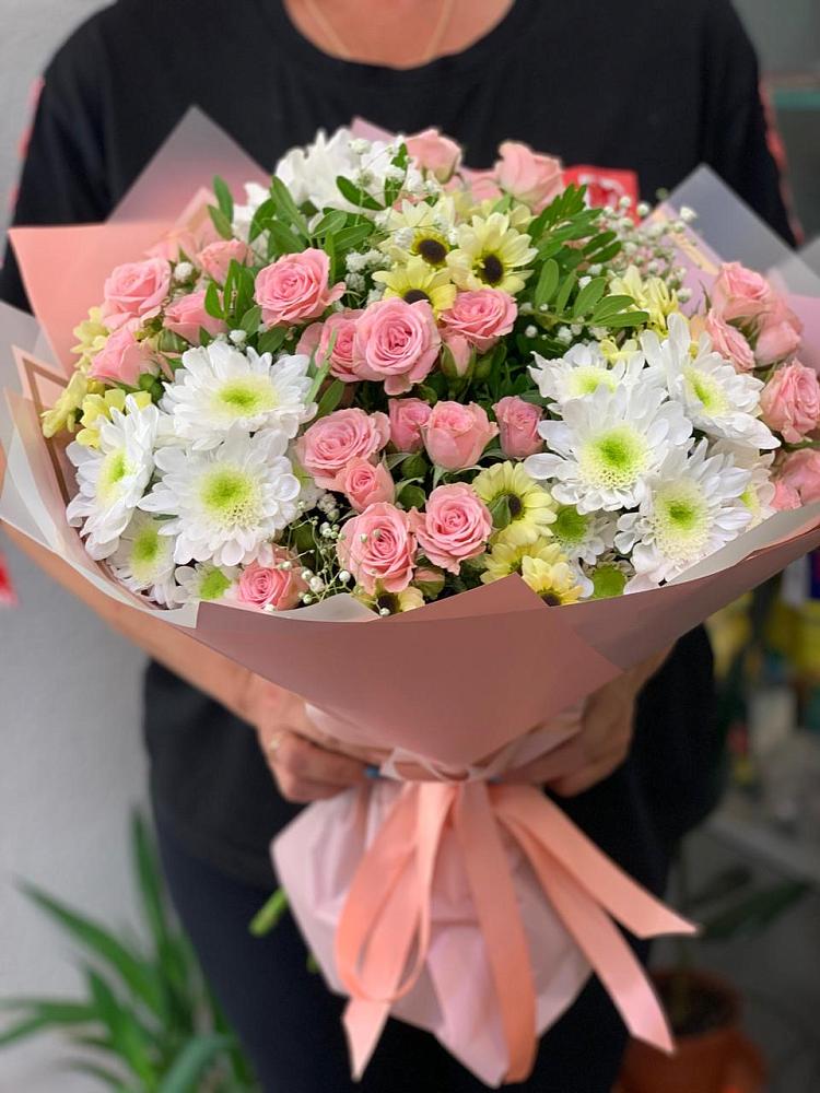 Букет цветов из: Розы и Хризантемы в Федино