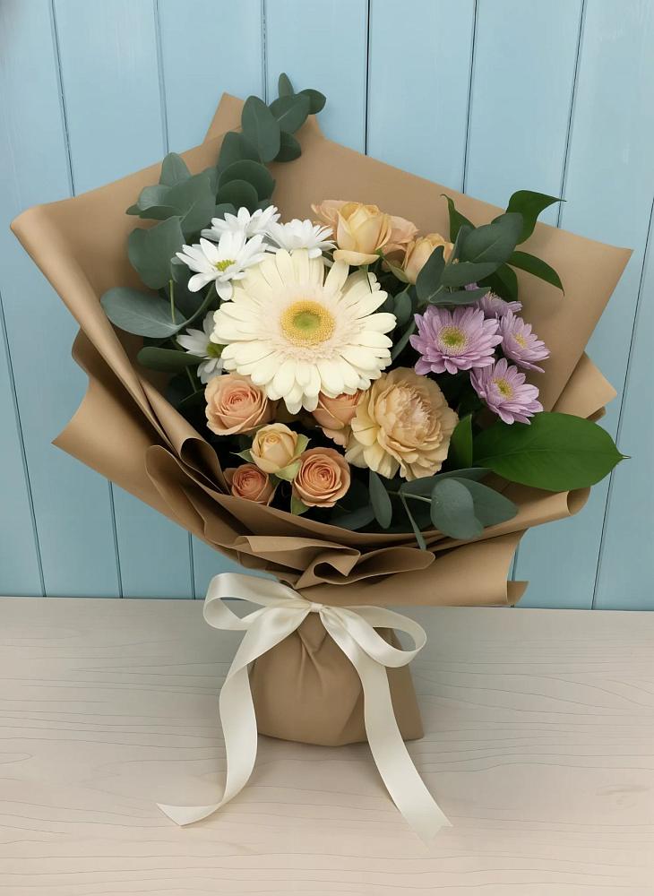 Букет цветов из: Герберы и Хризантемы в Федино