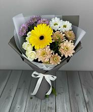 Букет цветов из:  Розы, Герберы и Хризантемы в Федино