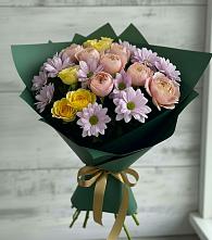 Букет цветов из:  Хризантемы и Розы в Федино