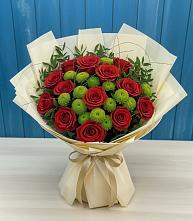 Букет цветов из:  Розы и Хризантемы в Федино